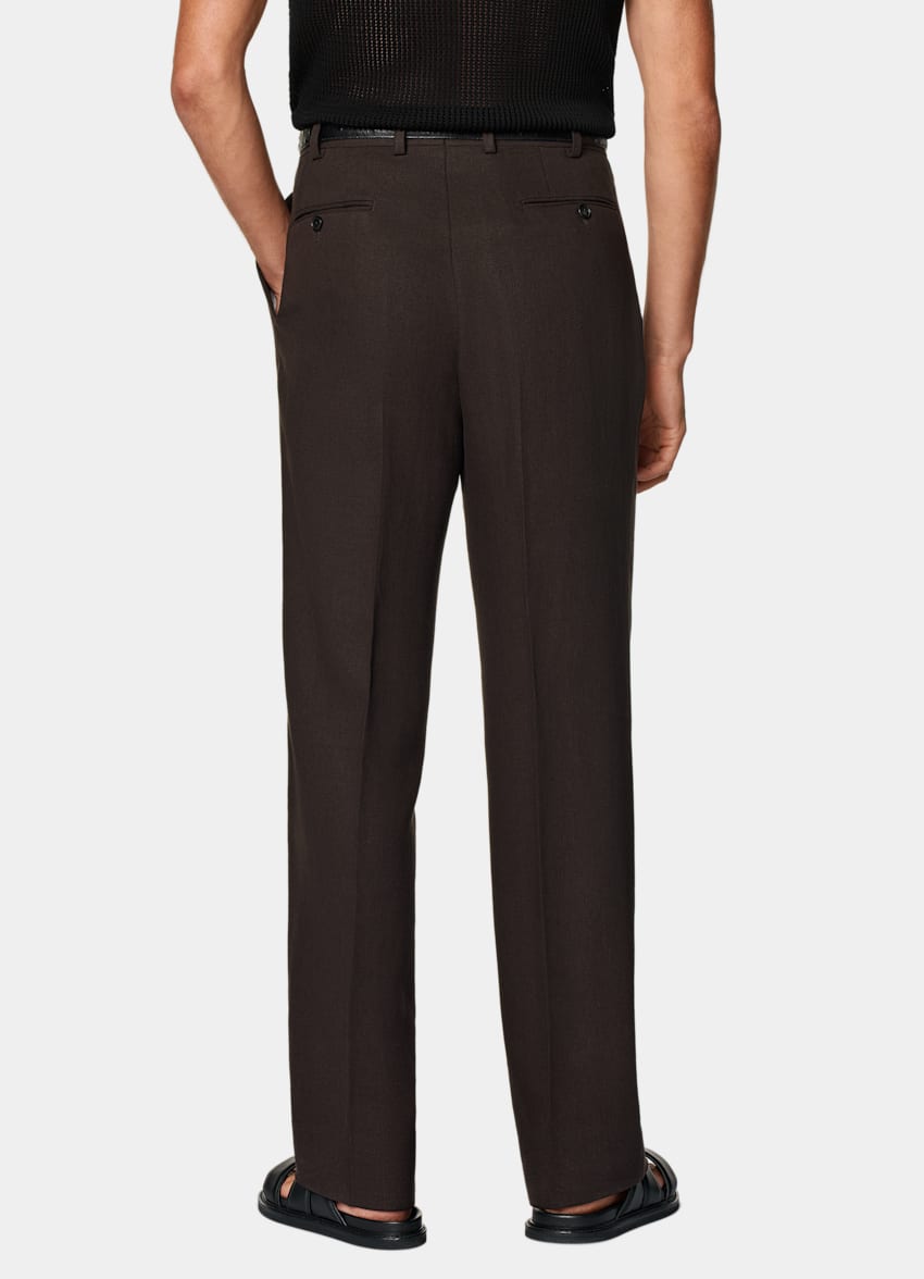 SUITSUPPLY Summer Pure Linen by Beste, Italy Mid Brown Tailored Fit Milano Suit