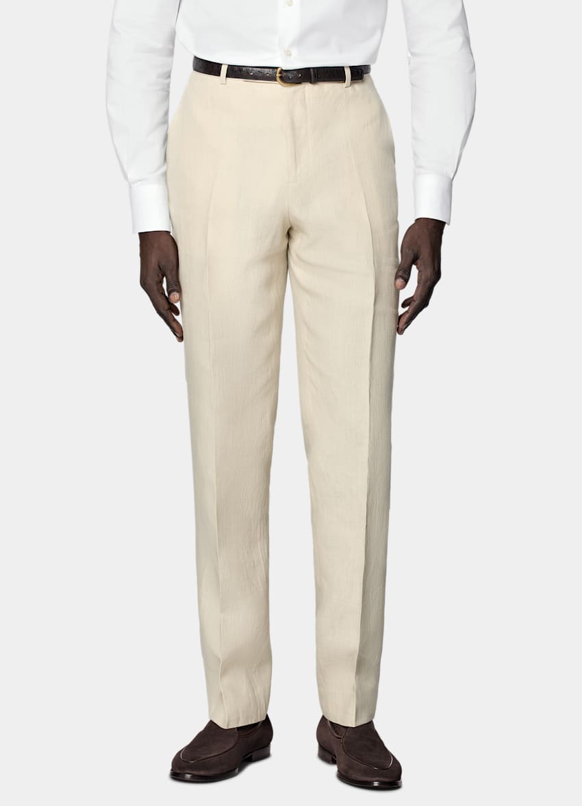 SUITSUPPLY Summer Pure Linen by Leomaster, Italy Sand Tailored Fit Havana Suit