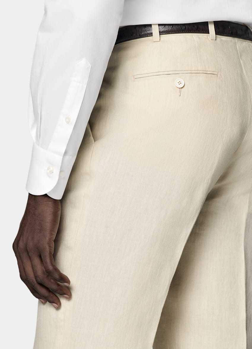 SUITSUPPLY Summer Pure Linen by Leomaster, Italy Sand Tailored Fit Havana Suit