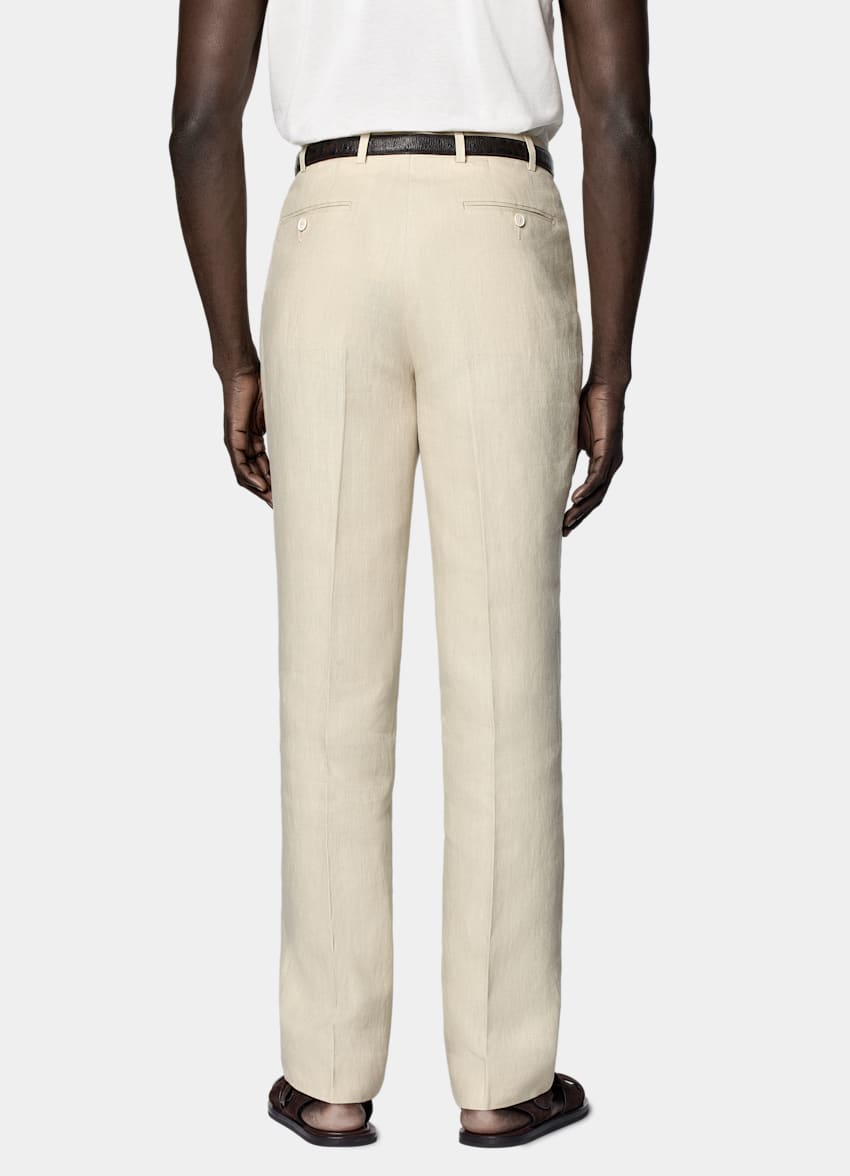 SUITSUPPLY Summer Pure Linen by Leomaster, Italy Sand Tailored Fit Havana Suit