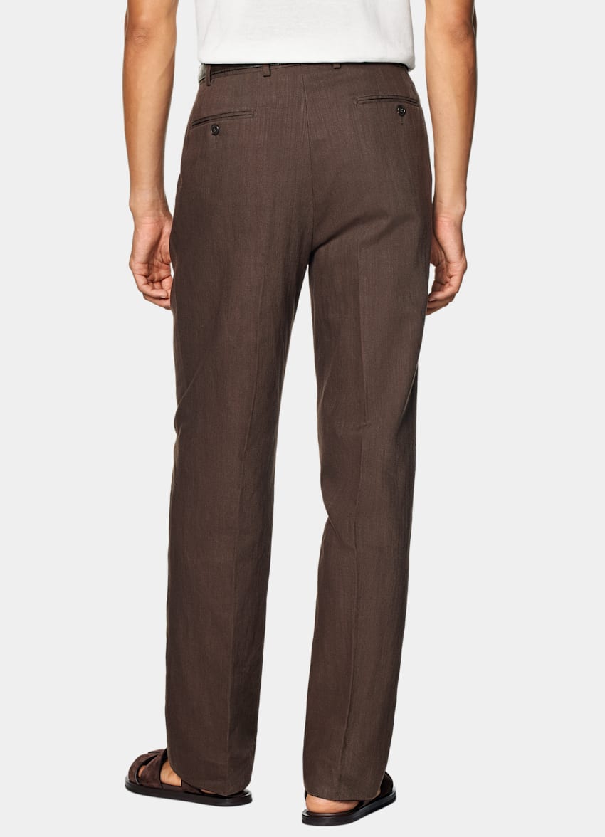 SUITSUPPLY Summer Cotton Linen by Emmetex, Italy Mid Brown Tailored Fit Milano Suit