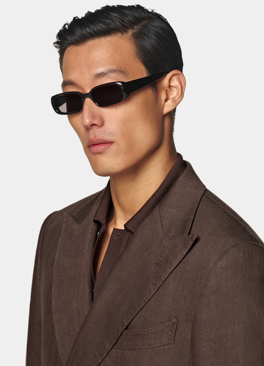 SUITSUPPLY Summer Cotton Linen by Emmetex, Italy Mid Brown Tailored Fit Milano Suit