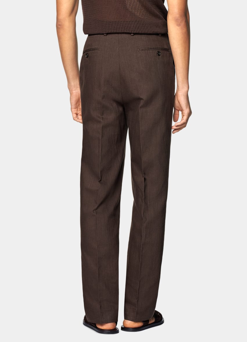 SUITSUPPLY Summer Cotton Linen by Emmetex, Italy Mid Brown Tailored Fit Milano Suit