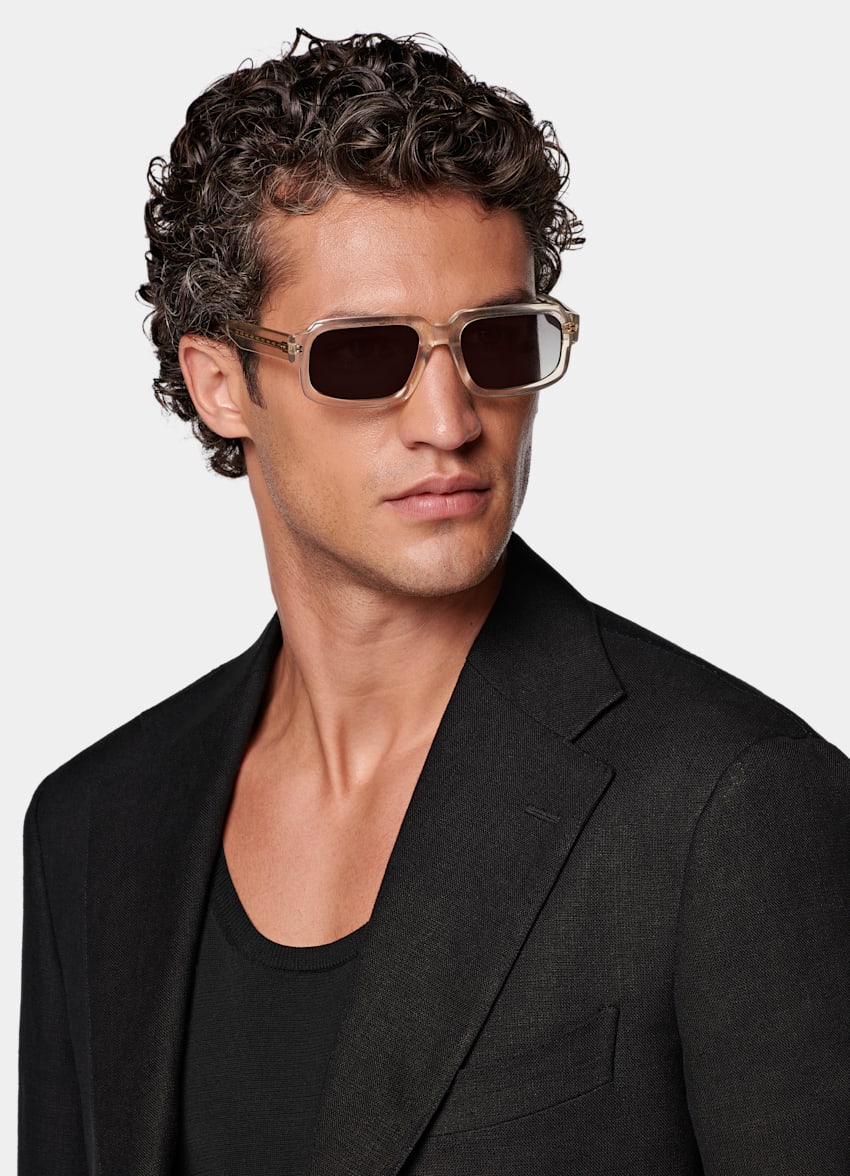SUITSUPPLY Summer Pure Linen by Rogna, Italy Black Relaxed Fit Roma Suit