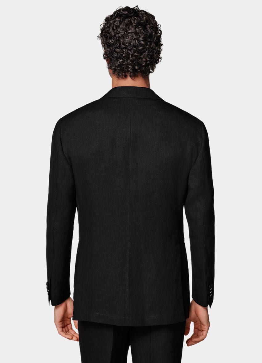 SUITSUPPLY Summer Pure Linen by Rogna, Italy Black Relaxed Fit Roma Suit