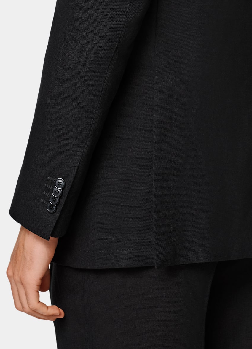 SUITSUPPLY Summer Pure Linen by Rogna, Italy Black Relaxed Fit Roma Suit