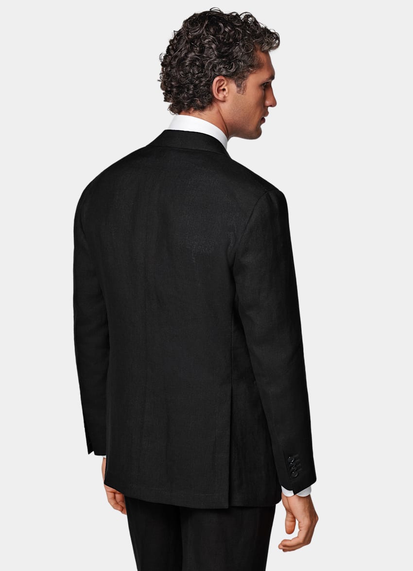 SUITSUPPLY Summer Pure Linen by Rogna, Italy Black Relaxed Fit Roma Suit