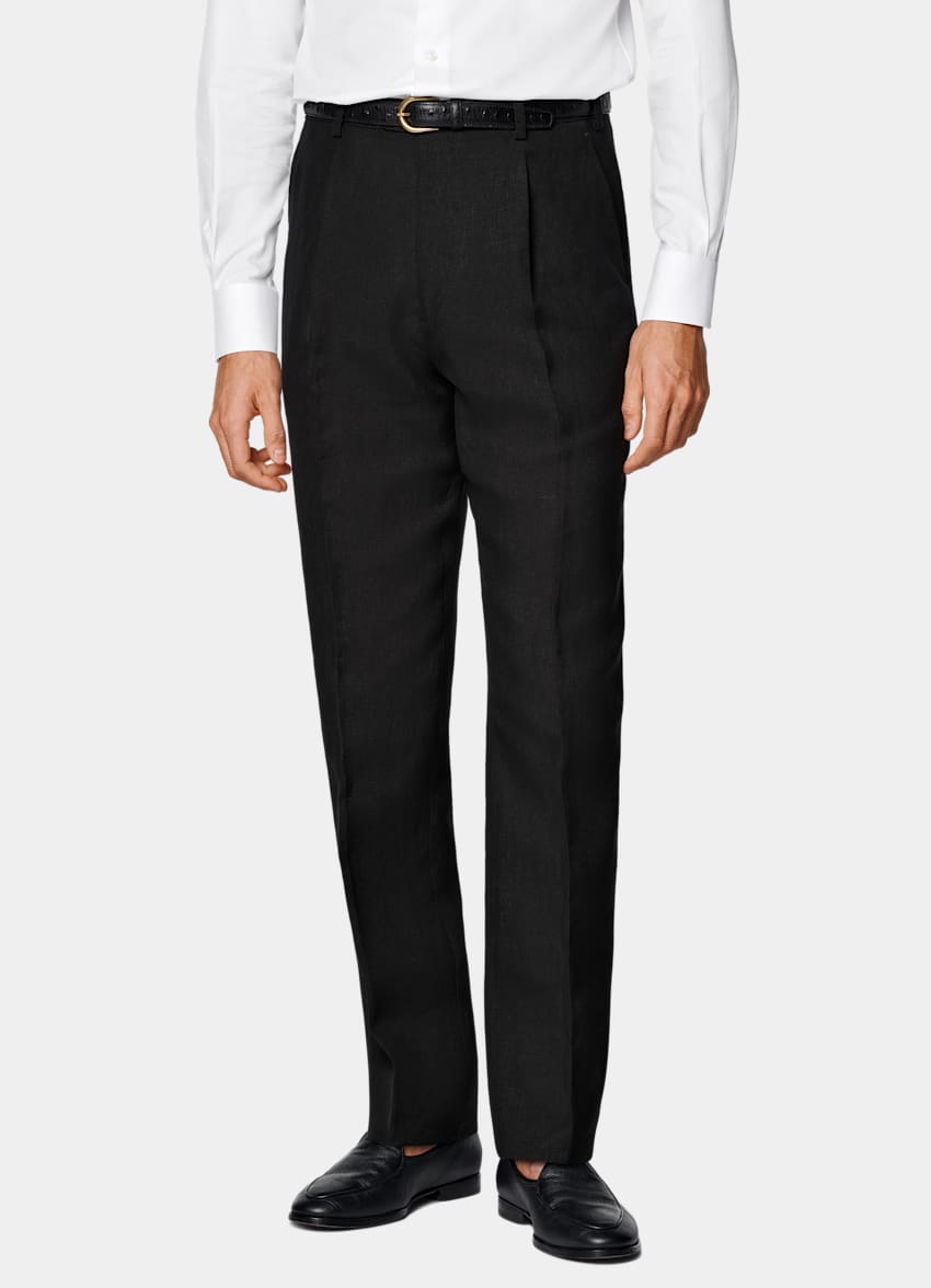 SUITSUPPLY Summer Pure Linen by Rogna, Italy Black Relaxed Fit Roma Suit