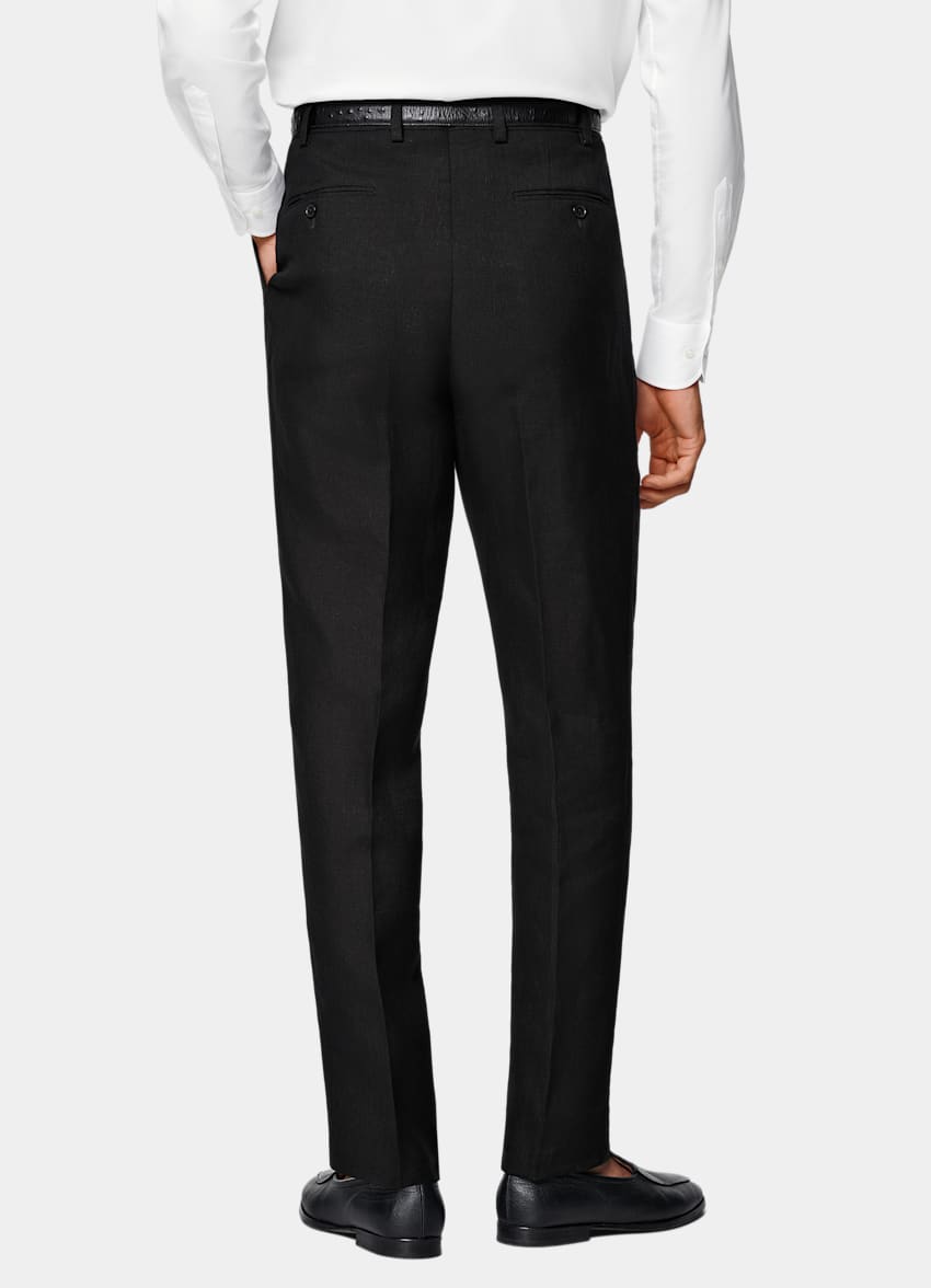 SUITSUPPLY Summer Pure Linen by Rogna, Italy Black Relaxed Fit Roma Suit
