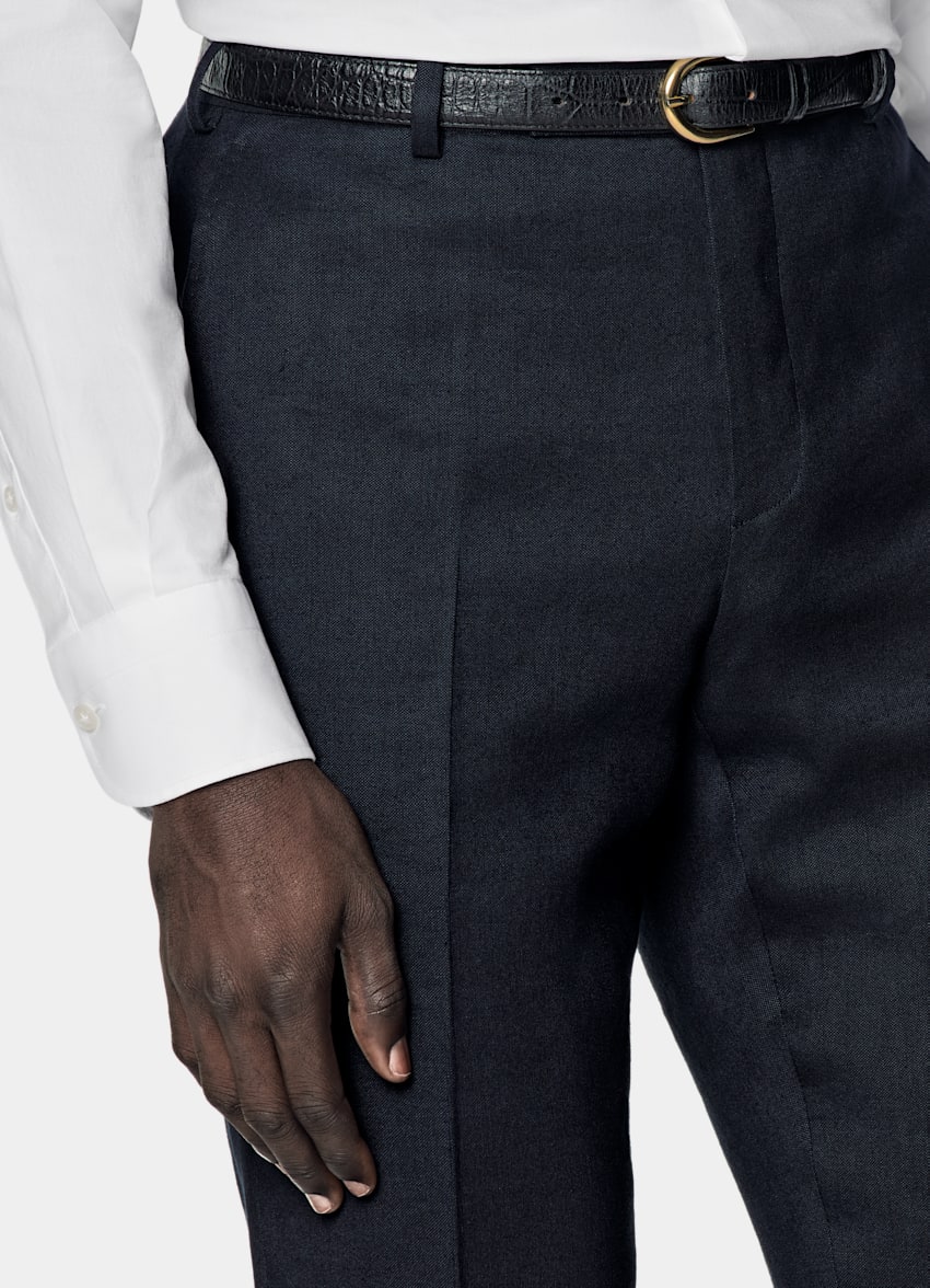 SUITSUPPLY Estate Lino e lana - Rogna, Italia Abito Milano blu navy tailored fit