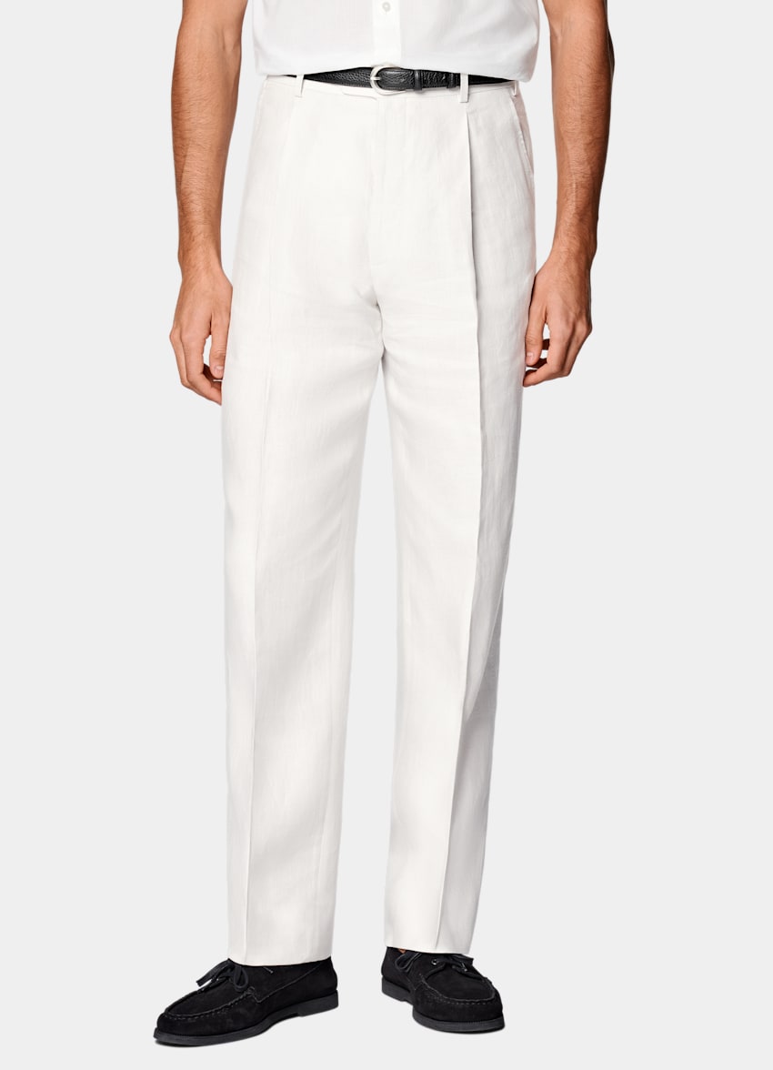 SUITSUPPLY Summer Pure Linen by Baird McNutt, United Kingdom Off-White Relaxed Fit Roma Suit