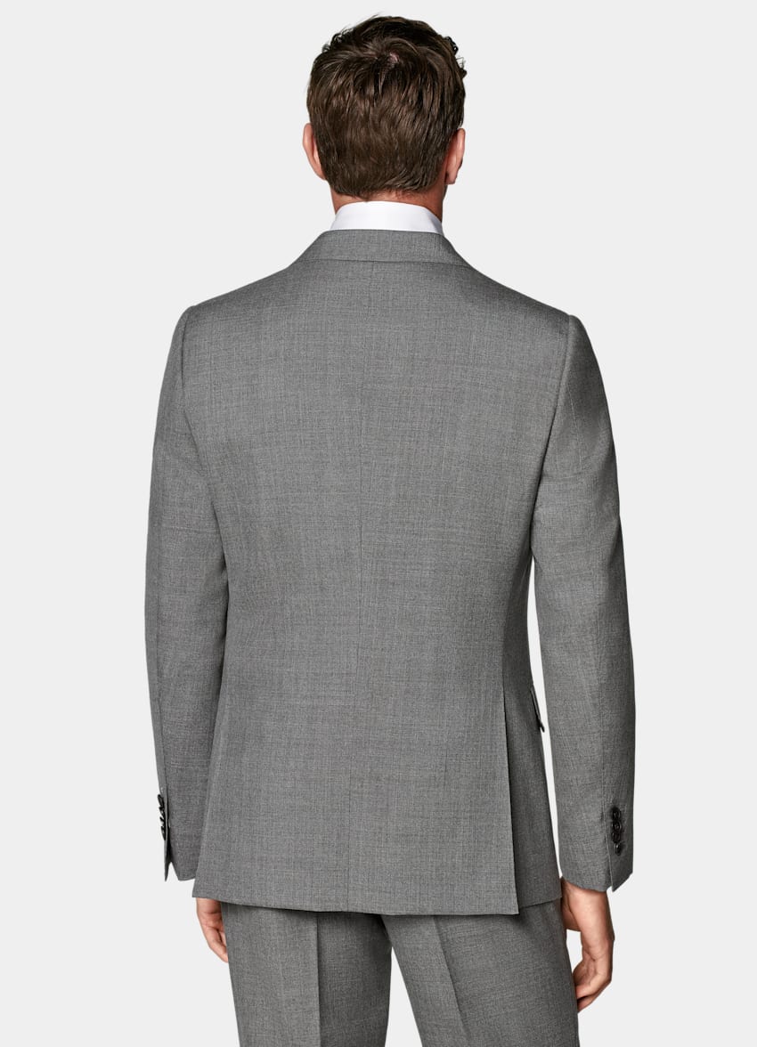 SUITSUPPLY All Season Pure Tropical Wool by Vitale Barberis Canonico, Italy Mid Grey Perennial Tailored Fit Lazio Suit