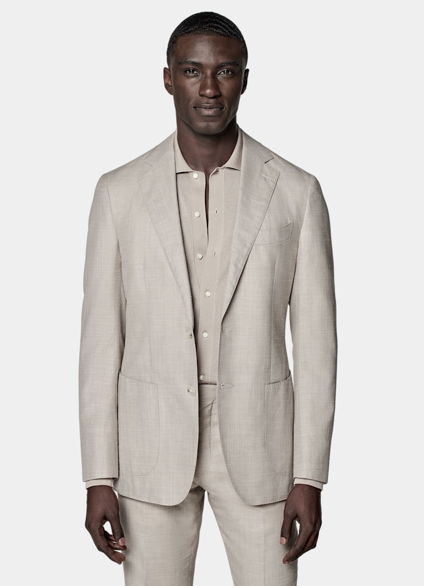 SUITSUPPLY Wool Silk Linen by Rogna, Italy Sand Havana Suit