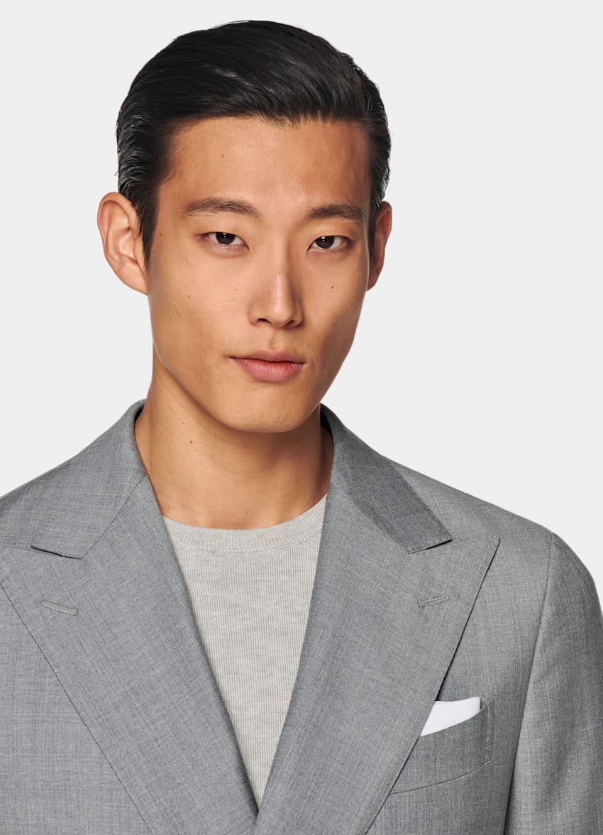 SUITSUPPLY All season Pure laine S110's par Vitale Barberis Canonico, Italie Costume Perennial Havana coupe Tailored gris clair