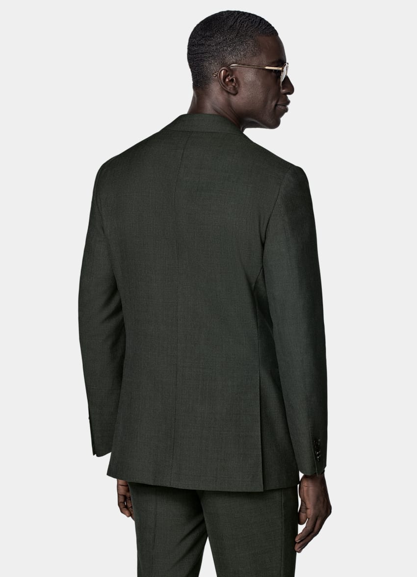SUITSUPPLY 四季热带羊毛 由Vitale Barberis Canonico生产，产自意大利 Perennial Havana 深绿色合体身型西装