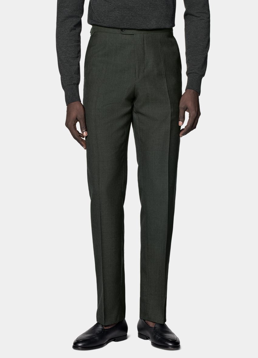 SUITSUPPLY 四季热带羊毛 由Vitale Barberis Canonico生产，产自意大利 Perennial Havana 深绿色合体身型西装