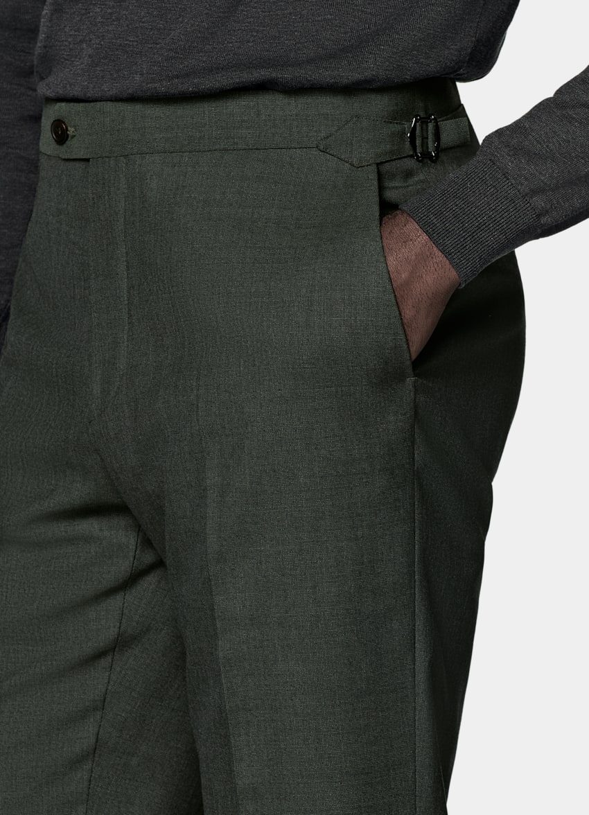 SUITSUPPLY 四季热带羊毛 由Vitale Barberis Canonico生产，产自意大利 Perennial Havana 深绿色合体身型西装