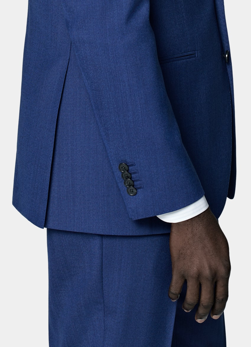 SUITSUPPLY Pure Tropical Wool by Vitale Barberis Canonico, Italy Mid Blue Perennial Tailored Fit Havana Suit