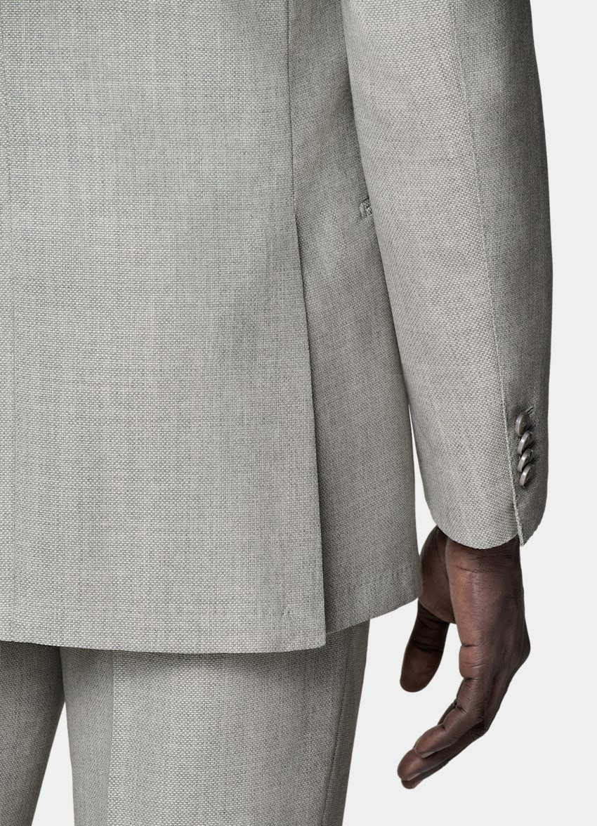 SUITSUPPLY Ren ull från Vitale Barberis Canonico, Italien Havana ljusgrå kostym med tailored fit