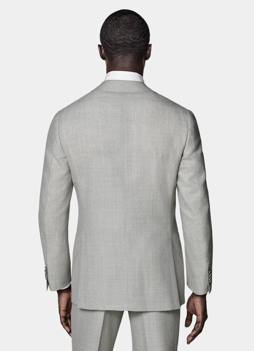 SUITSUPPLY All Season Pura lana de Vitale Barberis Canonico, Italia Traje Havana gris claro corte Tailored