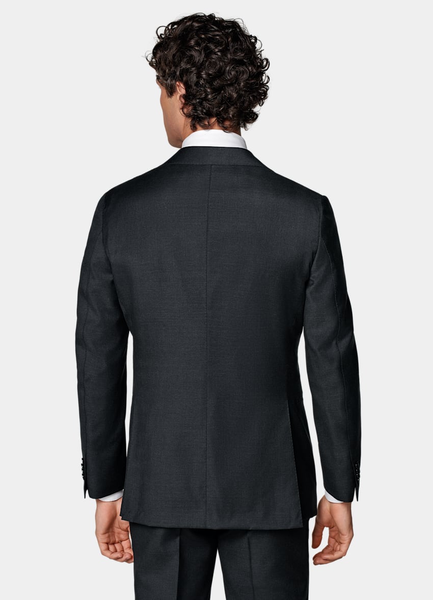 SUITSUPPLY Pura lana de Reda, Italia Traje Perennial Havana gris oscuro corte Tailored