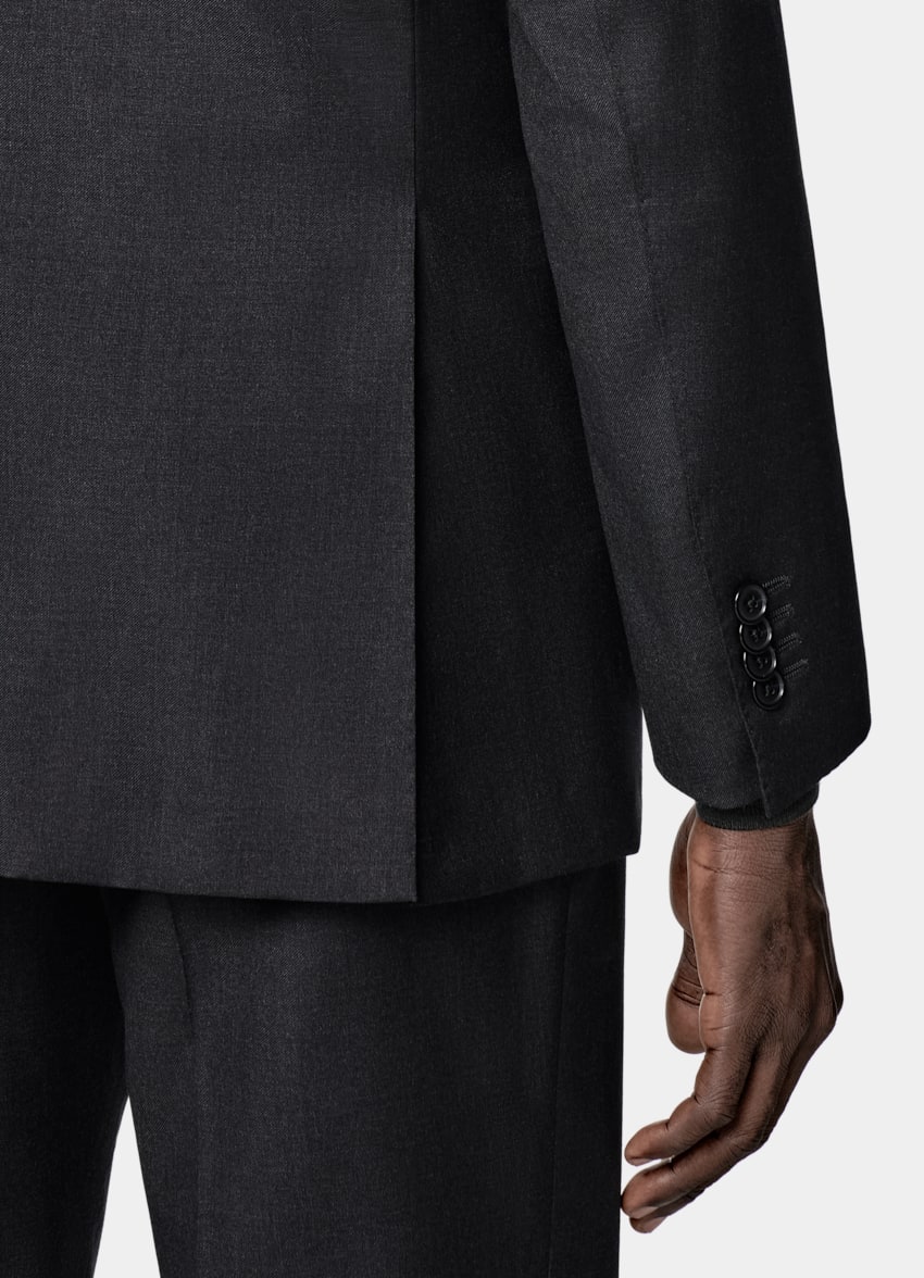 SUITSUPPLY All Season Pure Wool by Reda, Italy Dark Grey Perennial Tailored Fit Havana Suit