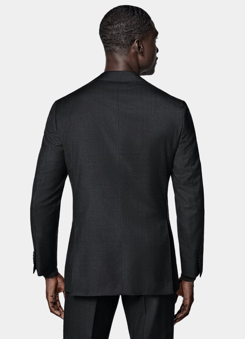 SUITSUPPLY All Season Pure Wool by Reda, Italy Dark Grey Perennial Tailored Fit Havana Suit