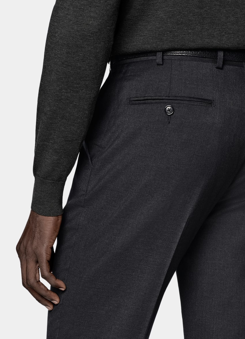SUITSUPPLY All Season Pure Wool by Reda, Italy Dark Grey Perennial Tailored Fit Havana Suit
