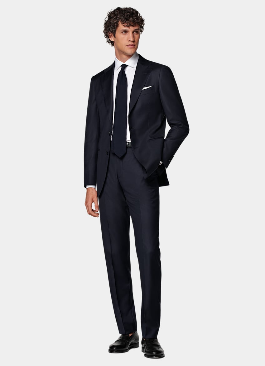 SUITSUPPLY Pure Wool by Reda, Italy Navy Perennial Tailored Fit Havana Suit
