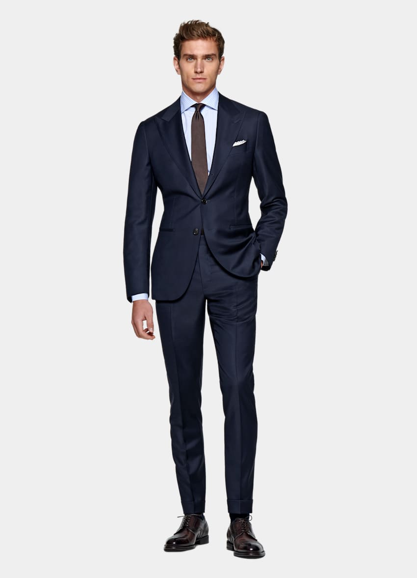 Navy Custom Made Suit Wool Cashmere Single Breasted Suitsupply Online Store