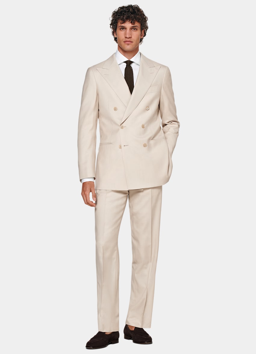 SUITSUPPLY Pure S180's Wool by Drago, Italy Sand Custom Made Suit