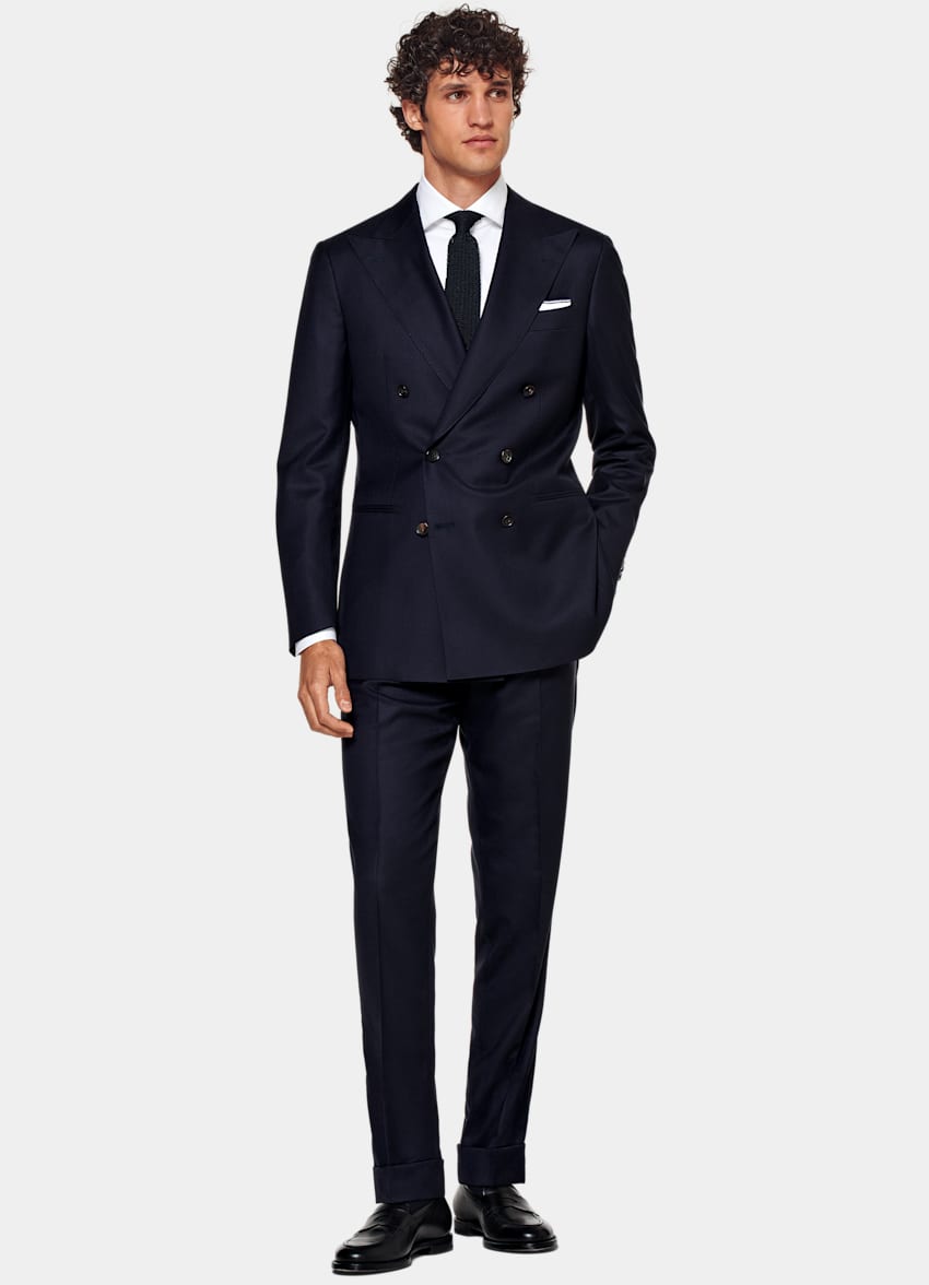 SUITSUPPLY Pure S180's Wool by Drago, Italy Navy Custom Made Suit