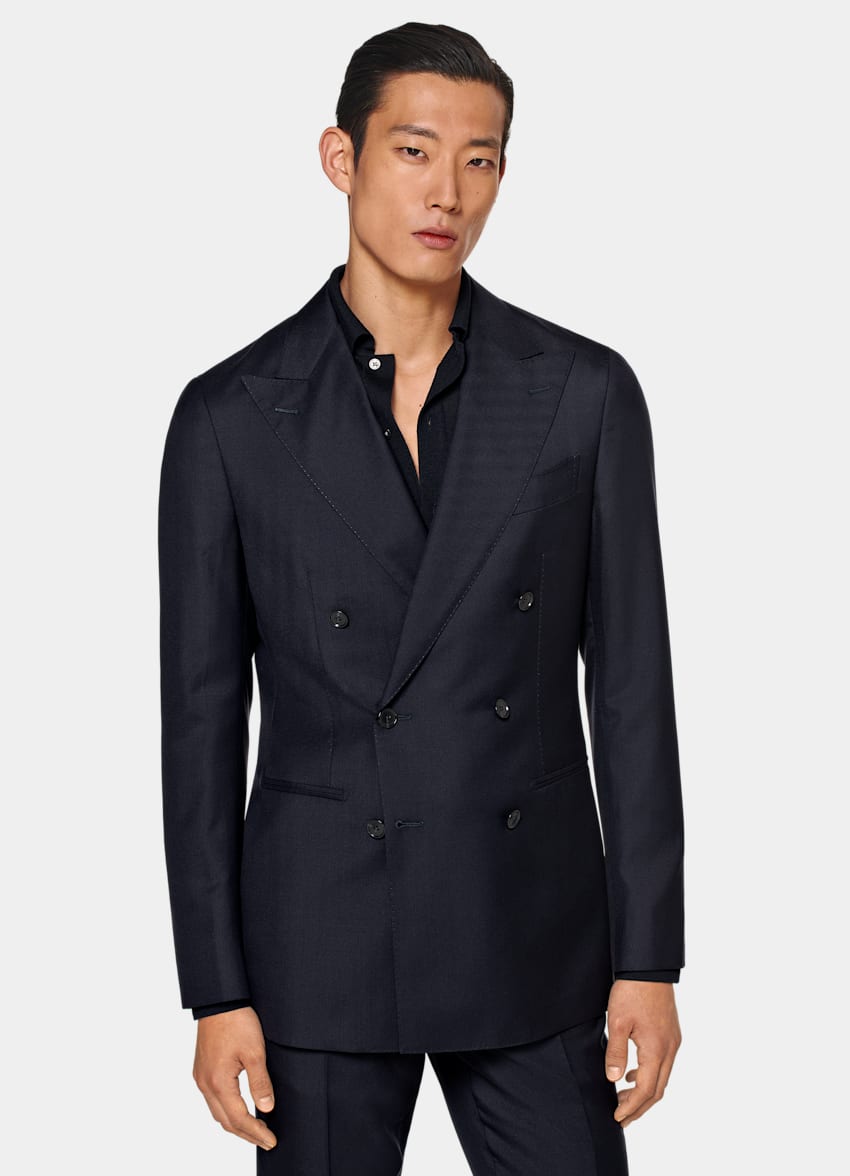 Navy Custom Made Suit in Wool Silk | SUITSUPPLY US