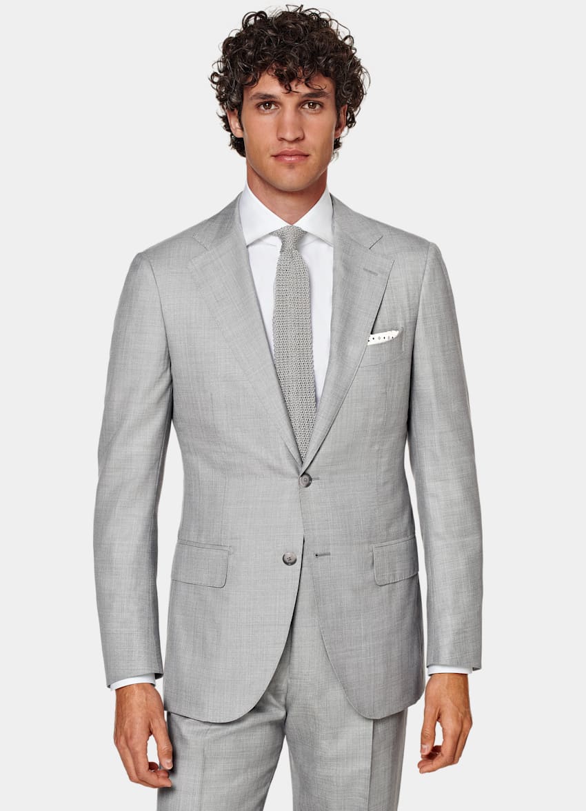 Light Grey Custom Made Suit in Wool Silk | SUITSUPPLY Canada