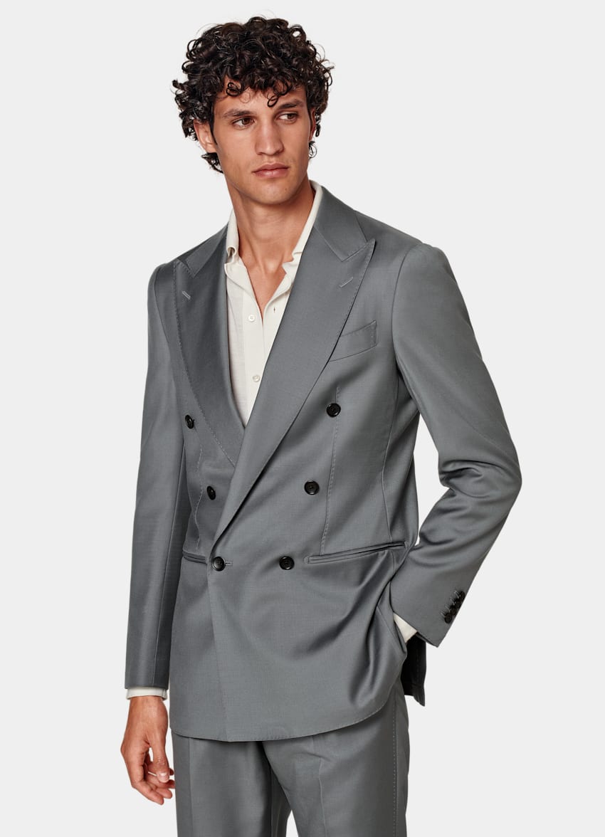 SUITSUPPLY Pure S110's Wool by Vitale Barberis Canonico, Italy Dark Grey Perennial Havana Suit