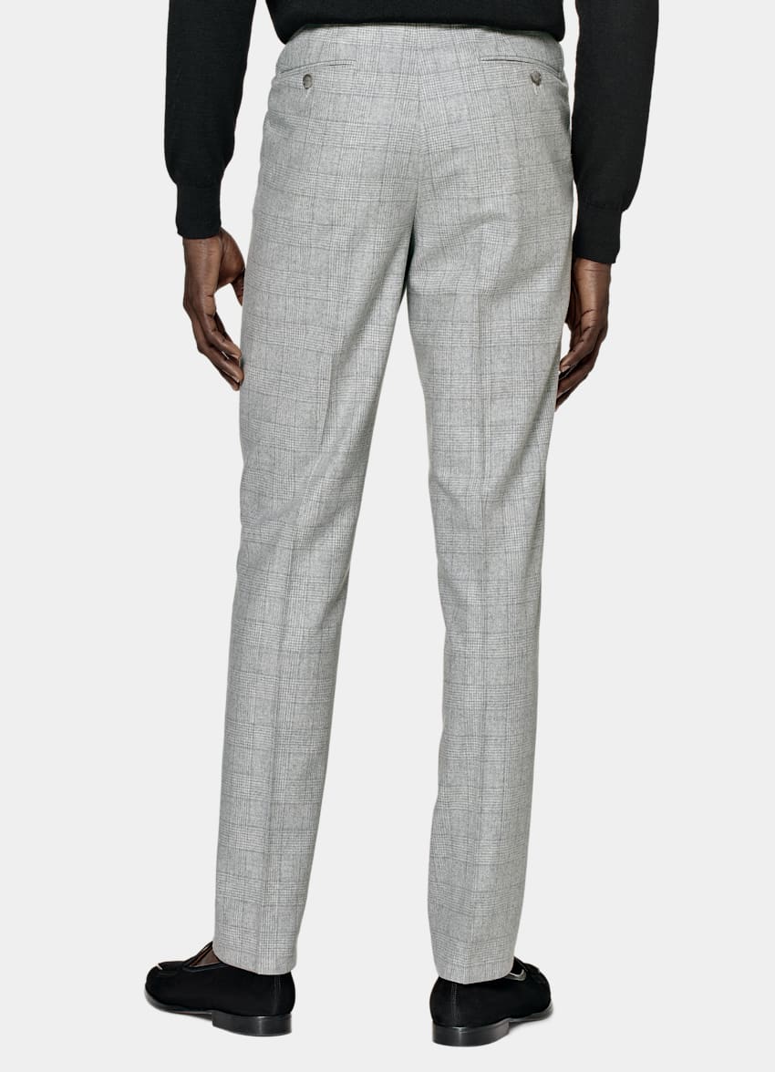 SUITSUPPLY Wool Cashmere by Carlo Barbera, Italy Light Grey Checked Havana Suit