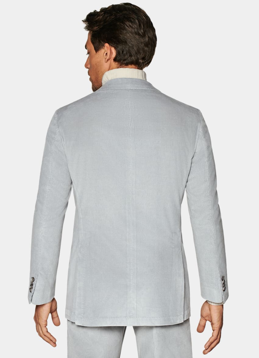 SUITSUPPLY Wool Cashmere Elastane by Lanificio Ermenegildo Zegna, Italy Light Grey Tailored Fit Havana Suit