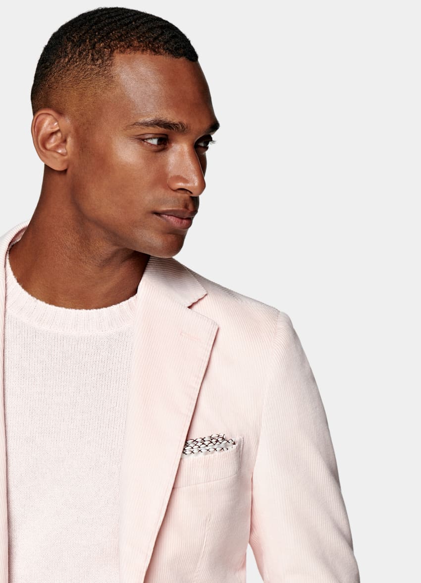 Pink Havana Suit in Pure Cotton Corduroy