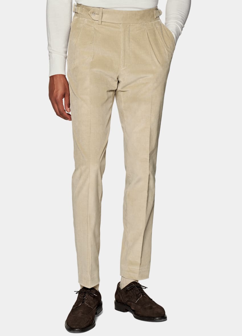 SUITSUPPLY Stretch Cotton by Pontoglio, Italy Light Brown Havana Suit