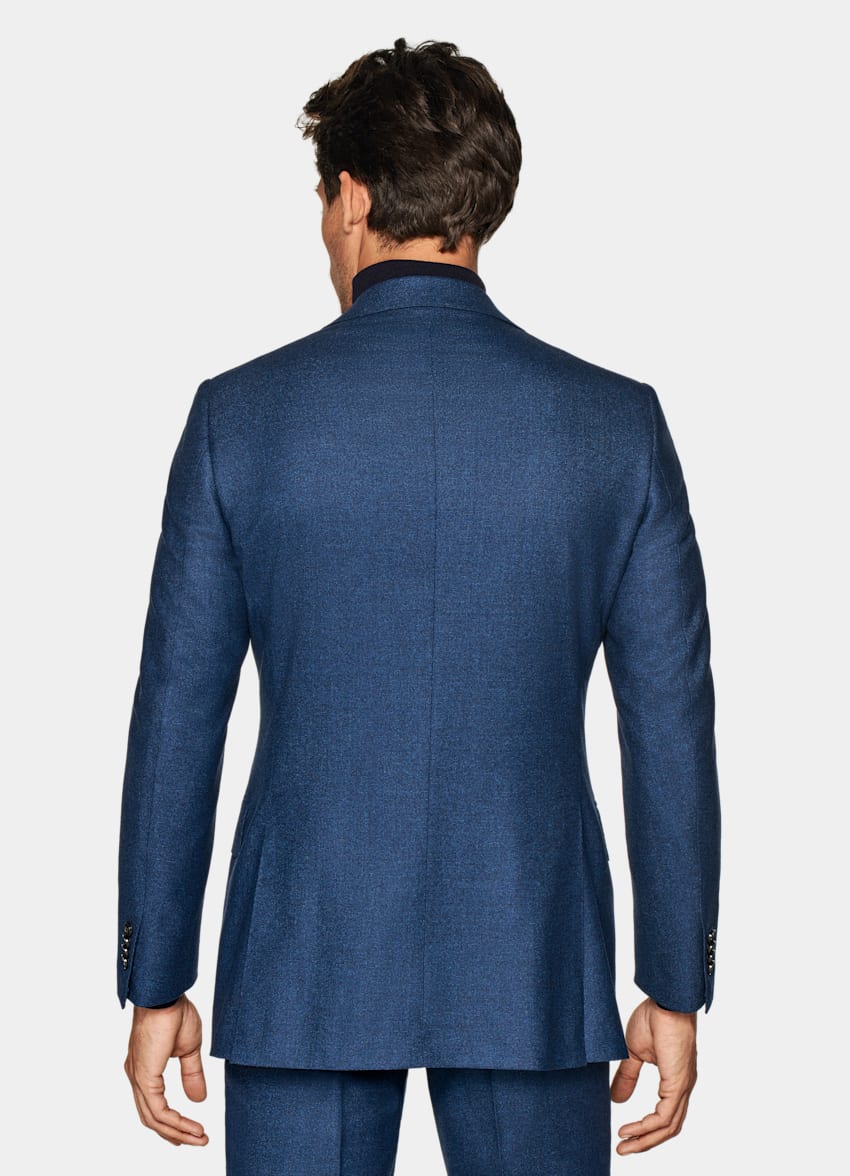 SUITSUPPLY Pure S120's Wool by Vitale Barberis Canonico, Italy Mid Blue Lazio Suit