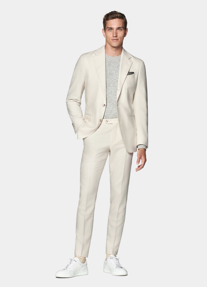 Off-White Havana Suit | Circular Wool Flannel Single Breasted | SUITSUPPLY