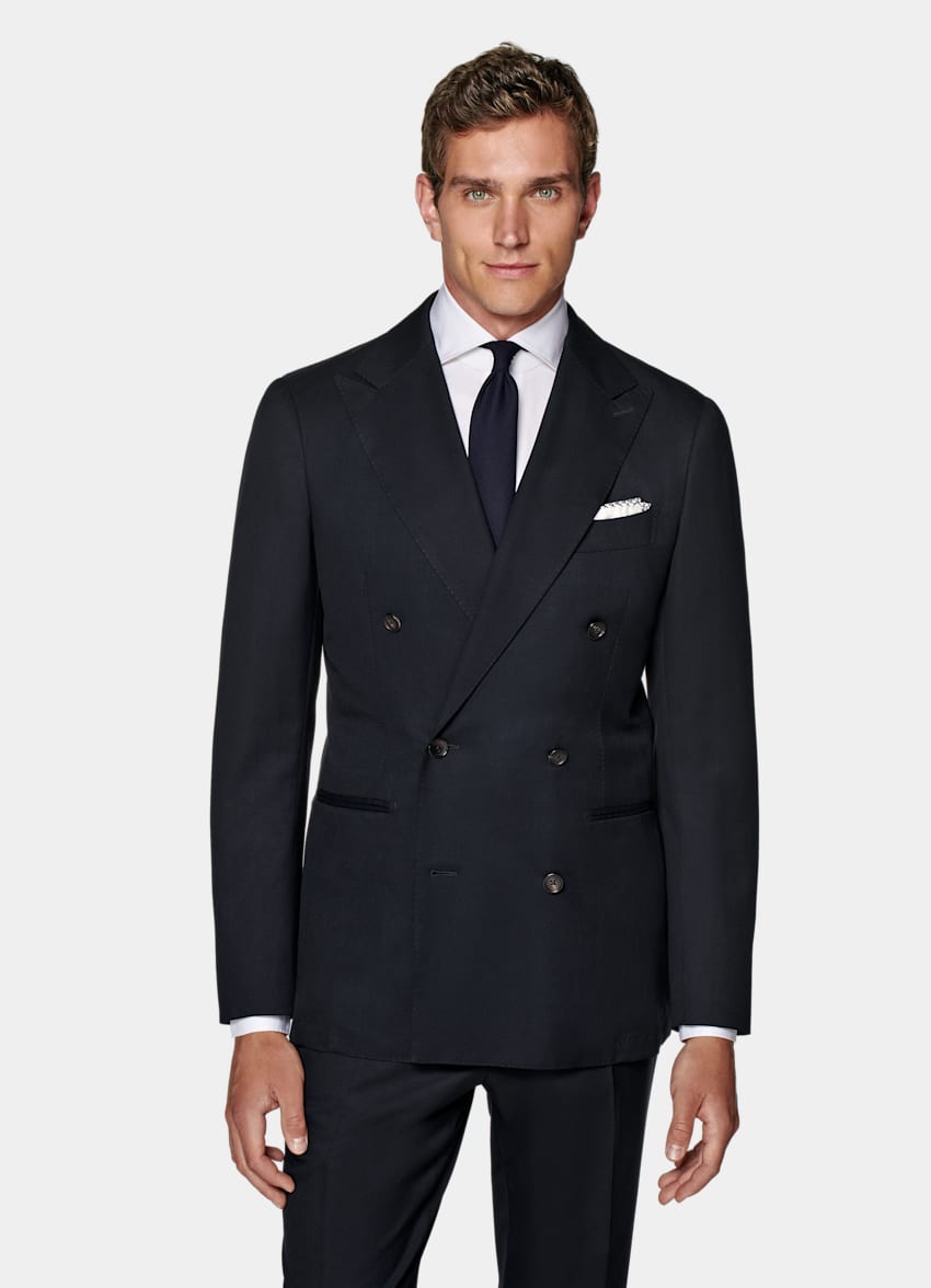 SUITSUPPLY Wool Cashmere by E.Thomas, Italy Navy Havana Suit