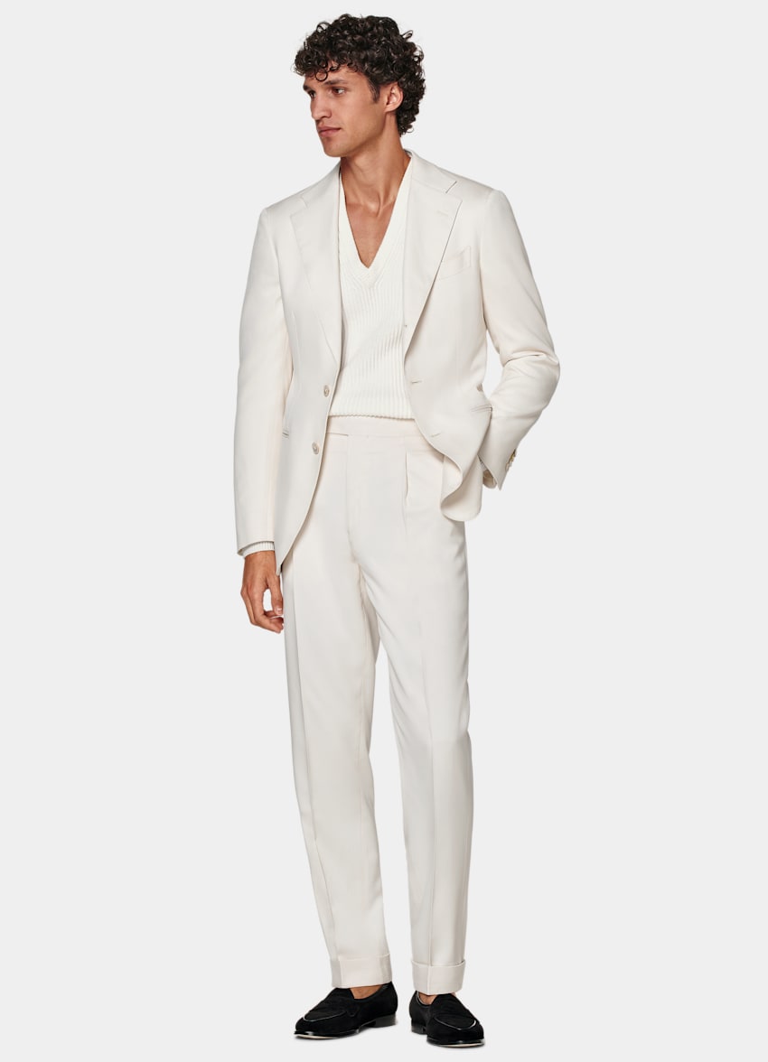 Off-White Havana Suit in Pure Silk | SUITSUPPLY US
