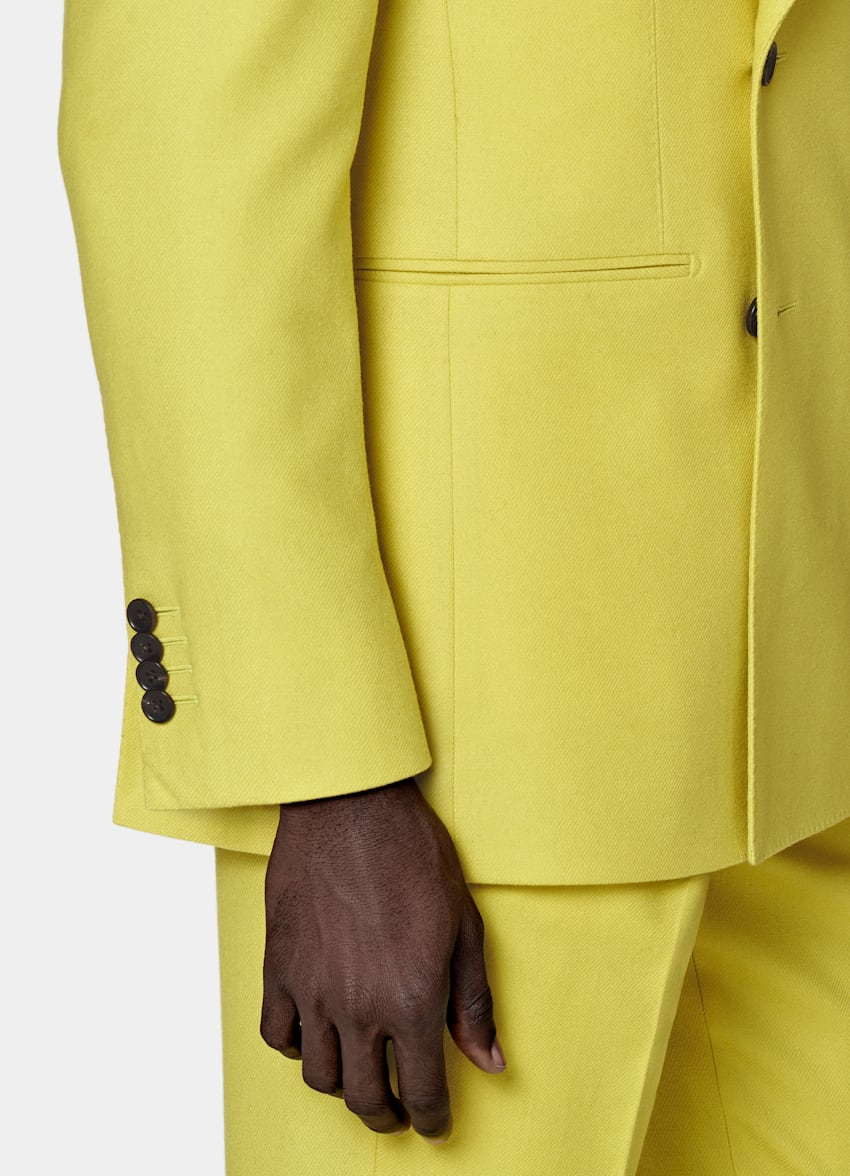 SUITSUPPLY Wool Cashmere by E.Thomas, Italy Yellow Havana Suit
