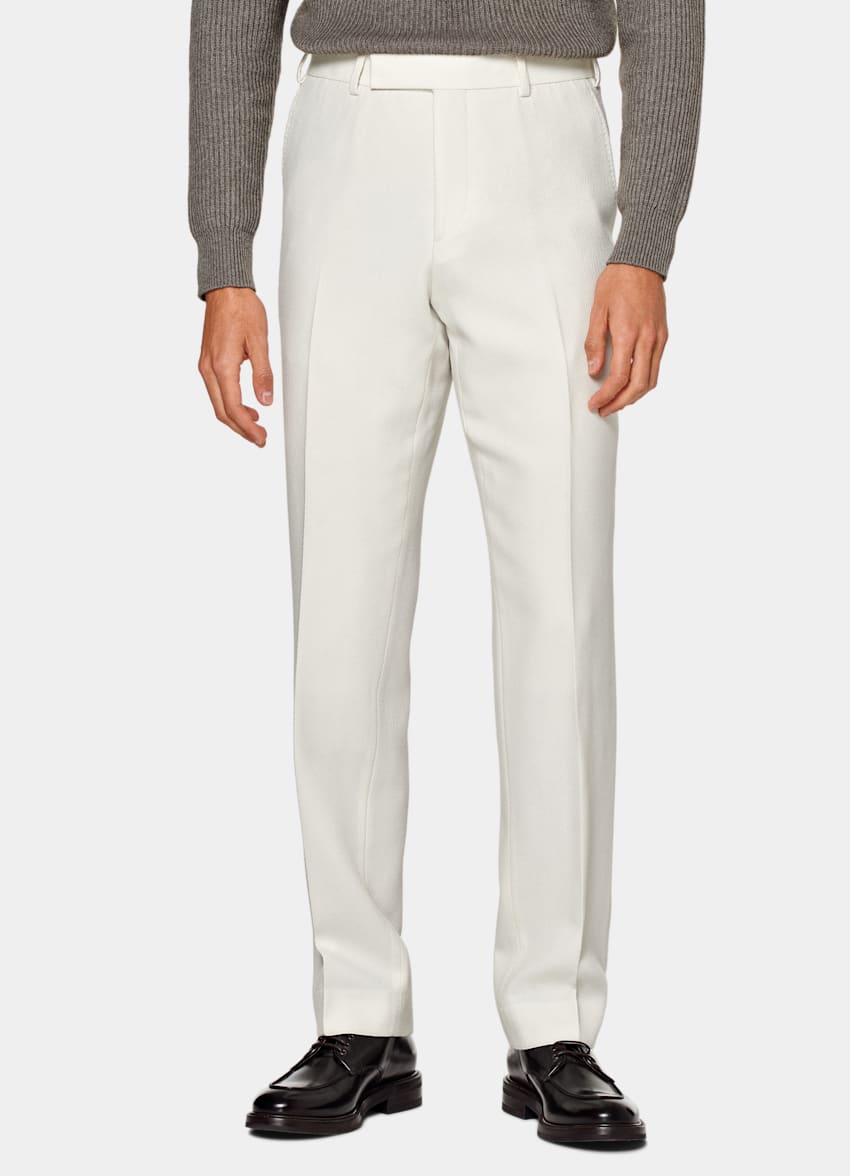 SUITSUPPLY Pure 4-Ply Traveller Wool by Rogna, Italy Off-White Havana Suit