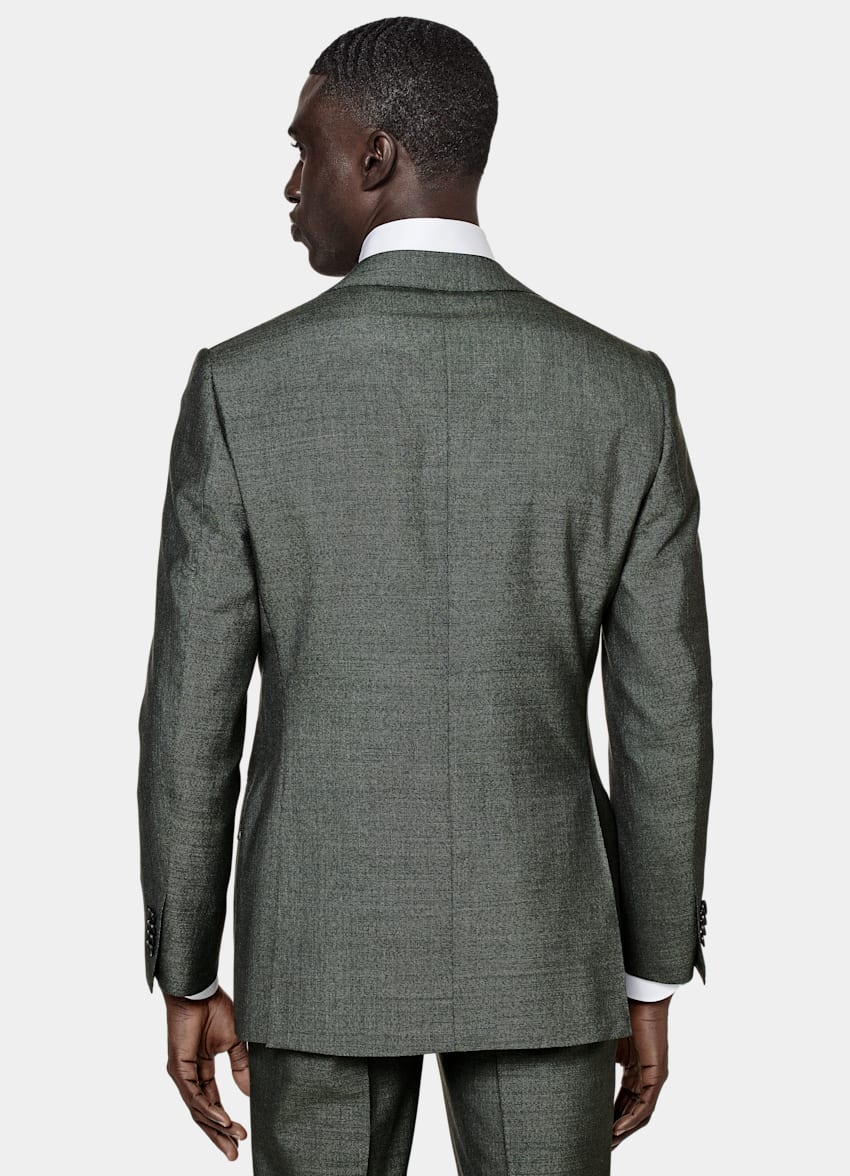 SUITSUPPLY Pure Tropical Wool by Vitale Barberis Canonico, Italy Dark Green Perennial Lazio Suit