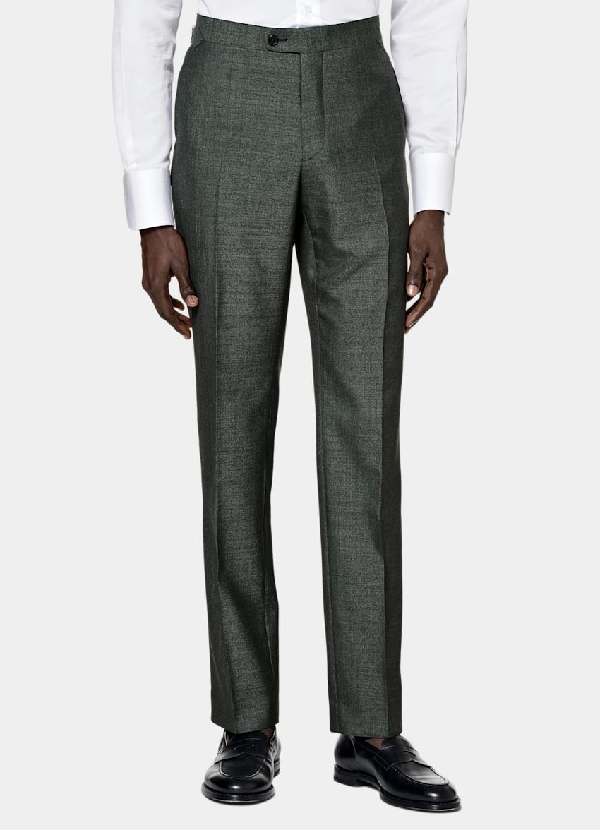 SUITSUPPLY Pure Tropical Wool by Vitale Barberis Canonico, Italy Dark Green Perennial Lazio Suit