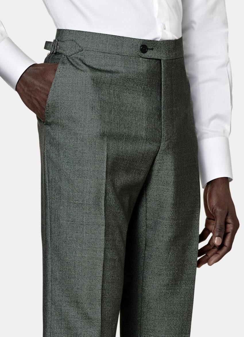 SUITSUPPLY Pure Tropical Wool by Vitale Barberis Canonico, Italy Dark Green Perennial Lazio Suit