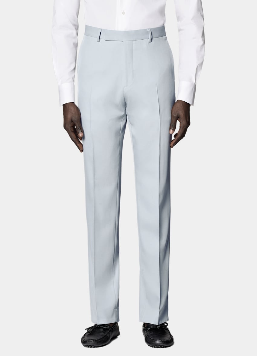 SUITSUPPLY All Season Pure S120's Wool by E.Thomas, Italy Light Blue Tailored Fit Milano Suit