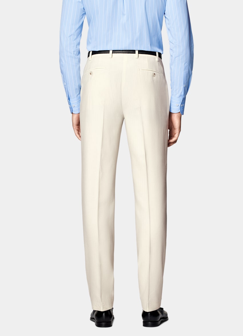 SUITSUPPLY Winter Pure Schurwolle by Rogna, Italien Havana Anzug off-white Fischgrätmuster Tailored Fit